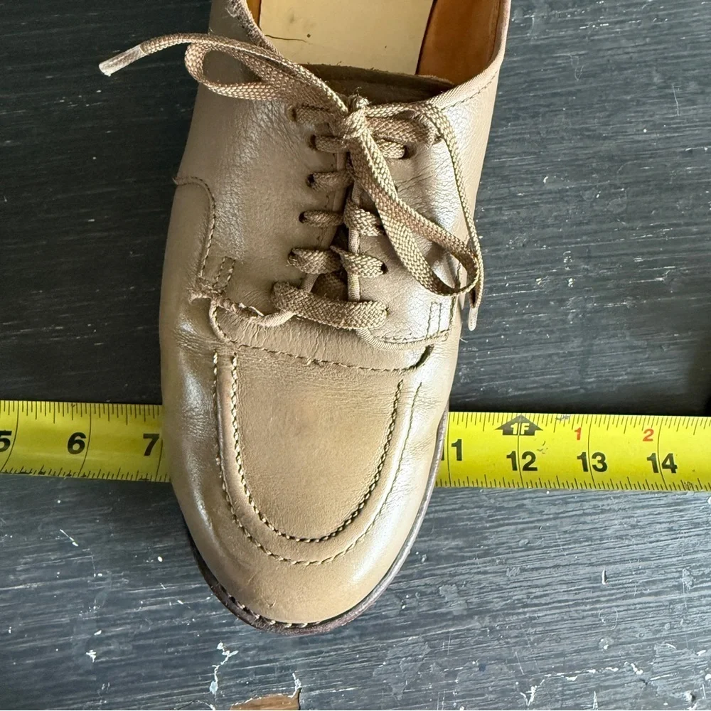 Vintage 50s Taupe Tan Leather Oxford Loafer - Picture 11 of 11